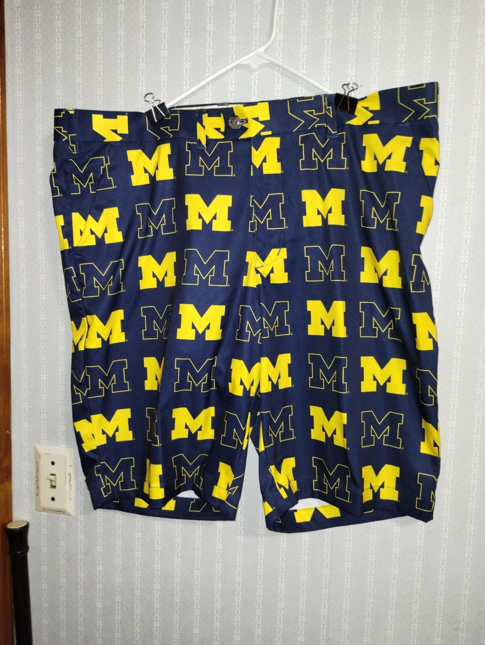 Loudmouth NCAA Michigan Go Blue Casual/Golf Shorts, Cotton Spandex Mens 42